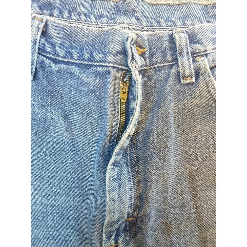 Wrangler 9760WDR Mens Light Wash Straight Leg Distressed Jeans 34x31 Blue Cotton
